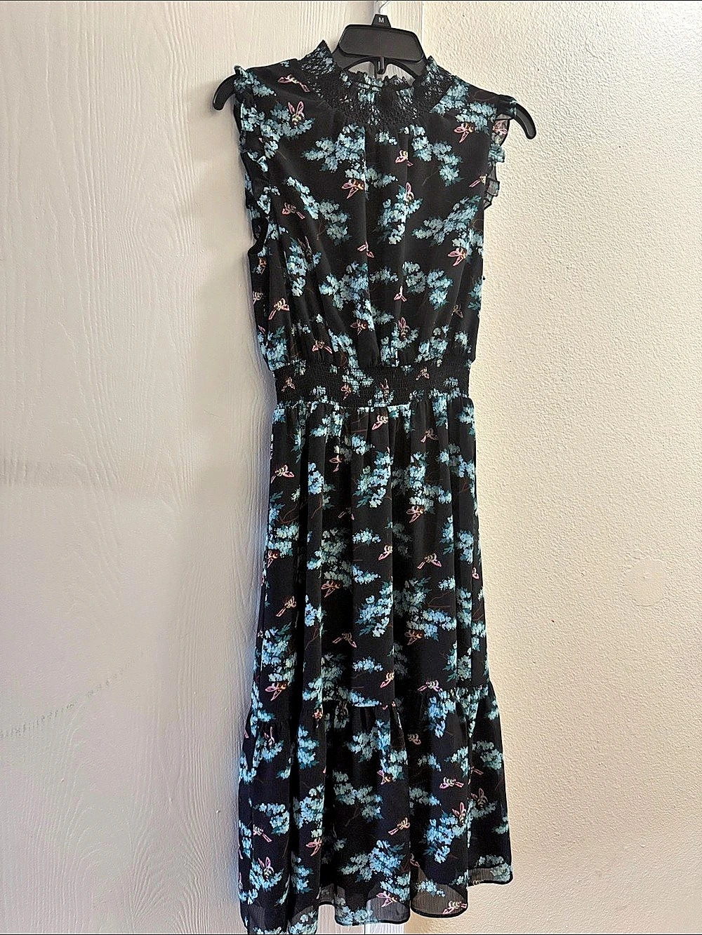 J.Crew Floral Maxi Dress in Black & Blue Size XS
